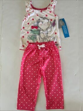 Disney Pink Lilo and Stitch Pajama Set Size 3
